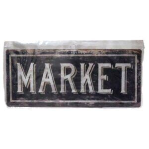 New MARKET Metal Hanging Distressed Look Sign